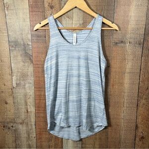 Lululemon Size 4‎ Racerback Essential Tank Top Blue White Striped Athletic